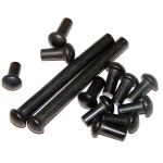 AK-Builder AK Rivet Set, black oxide coated, showing various lengths and head styles.