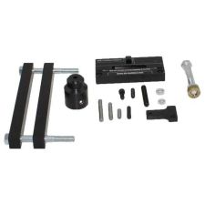 AK-Builder Barrel Press Kit components: black oxided rams, brass block, and trunnion blocks.