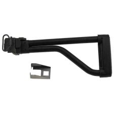 Black steel Polish Beryl AKM sidefolding stock, Warsaw length, with retaining bracket.