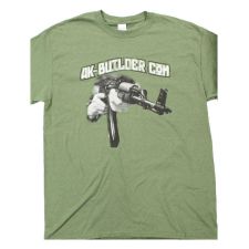 AK-Builder green 100% cotton short sleeve t-shirt, two-color screenprint.