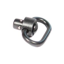 Heavy duty push button sling swivel with 1.25-inch loop and black finish