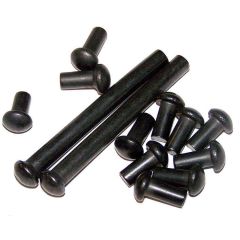 AK-Builder AK Rivet Set, black oxide coated, showing various lengths and head styles.