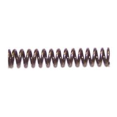 Horizontal view of new production AK47 disconnector spring, dark finished steel.