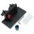 AK-Builder AK Trunnion Rivet Hole Drilling Fixture with red 7.62mm and blue 5.45mm mandrels.