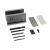 AK-Builder black oxide AKM receiver drilling fixture kit, with included drill bits and supports.