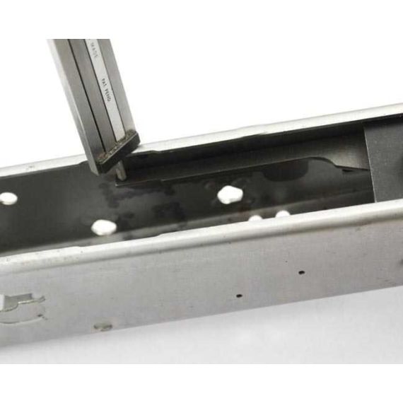 AK-Builder Rail Alignment Fixture inserted into an in-the-white stamped AK receiver.