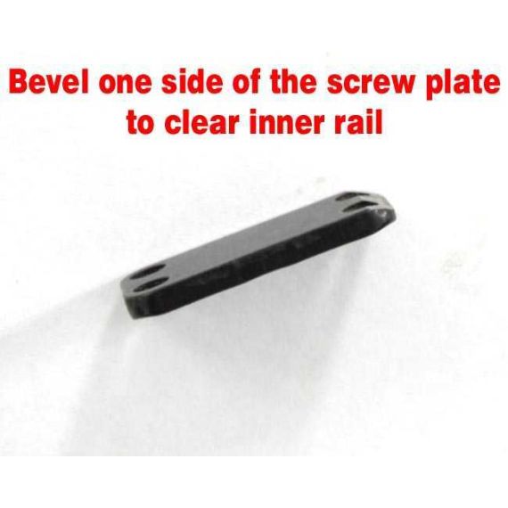 AK-Builder Saiga 12 black screw plate with red beveling instruction.