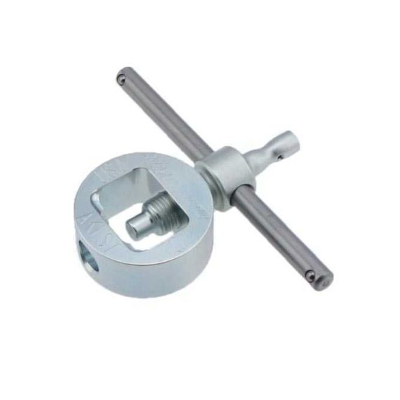 AK-Builder AKFST heavy-duty machined steel front sight tool with windage clamp and elevation T-handle.