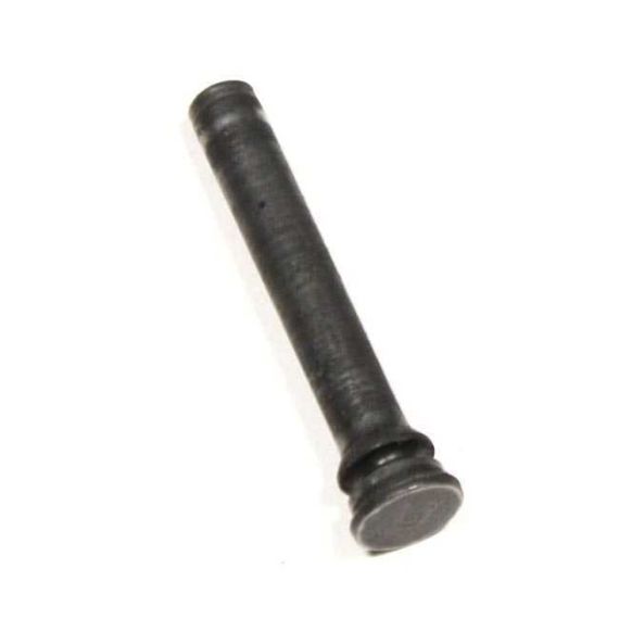 Angled view of a single dark used surplus AK47 axis pin with flared head.