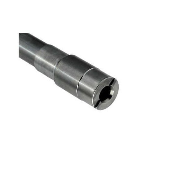 AK-Builder Polish Tantal 5.56x45 barrel, angled close-up of muzzle in the white.