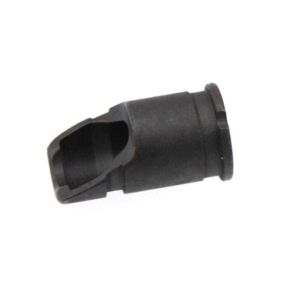 AK-Builder black oxide slant brake, machined profile with rear cut.