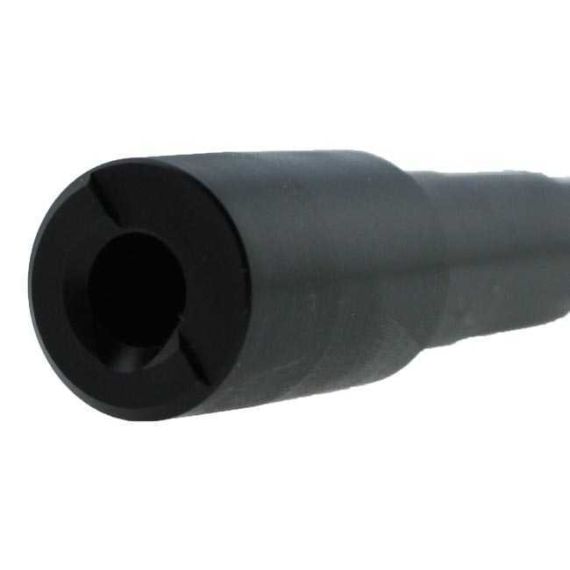 Close-up of AK-Builder AIMS-74 nitrided barrel end, showing deep hexagonal opening.