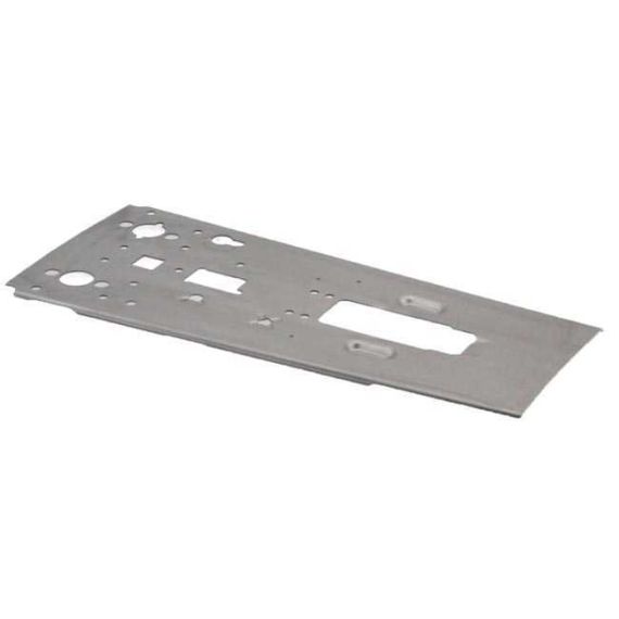 Angled view of AK-Builder Polish Underfolder 1mm 4130 steel receiver flat, in the white.