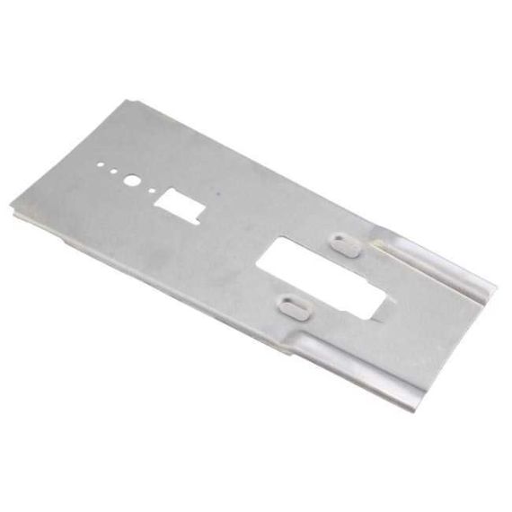Angled view of AK-Builder M70/M72 Yugo 1.5mm NO-HOLES receiver flat, annealed 4130 steel with integral rails.