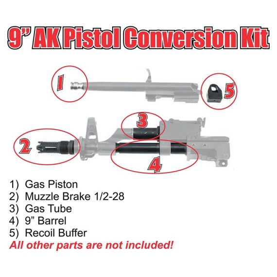 9" AK-PISTOL PARTS CONVERSION KIT 7.62X39, E4-14