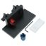 AK-Builder AK Trunnion Rivet Hole Drilling Fixture with red 7.62mm and blue 5.45mm mandrels.