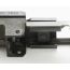 AK-Builder Rail Alignment Fixture, dark finished steel, clamping raw lower guide rails to trunnion.