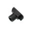 AK-Builder black oxided steel T-shaped AK pistol grip nut with threaded hole.