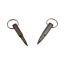 AK-Builder 7.62x39 grey and 5.45x39 bronze anodized aluminum keychain rounds side view.