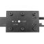 AK-Builder black oxide drilling fixture with laser-marked pin and selector lever holes on AK receiver.