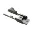Angled view of AK-Builder steel rail alignment fixture with dark finish and clamping arm.